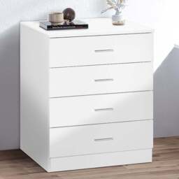 Portland 4 Drawer White Chest of Drawer - Wilko - thumbnail 1