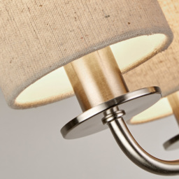 Lighting Collection 5 Light Satin Silver Linen Shades Ceiling Light - Size: 35 x 44 x 44cm - Cream - Wilko - thumbnail 5