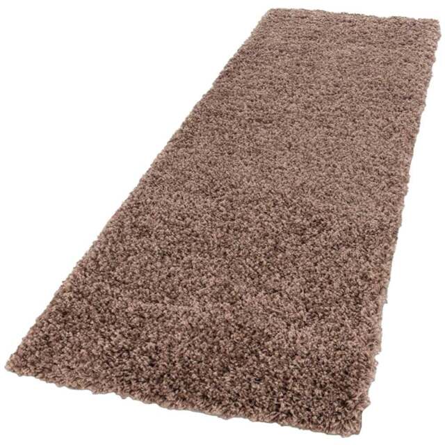 Desire Rugs Oxford Dark Beige Plain Shaggy Runner Rug 60 x 220cm - D.Beige - Wilko - image 1