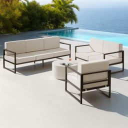 tectake Comosa 6 Seater Garden Sofa Set with Cushion - Brown - Wilko