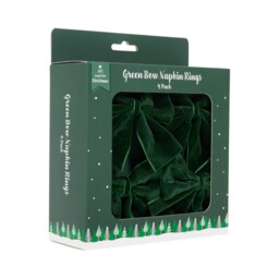 Pack of 4 Bow Napkin Rings Green - All I Want For Christmas - Wilko - thumbnail 4