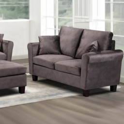 Brooklyn 5 Seater Mottled Mink Brushed Velvet Sofa Set - Brown - Wilko - thumbnail 4