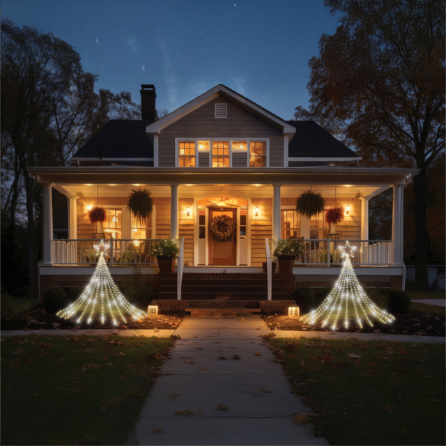 Xmas Haus 330 Warm White LED Waterfall Light Chain 3m - Size: 300 x 100 x 1cm - Wilko - image 1