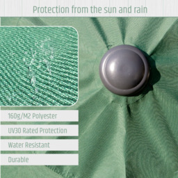 Gardenkraft Dark Green Crank and Tilt Wooden Parasol 2.7m - Wilko - thumbnail 6