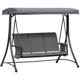 Outsunny 3 Seater Charcoal Grey Swing Chair with Canopy - Wilko - thumbnail 3
