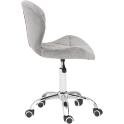 Premier Housewares Grey Velvet Quilted Home Office Chair - Size: 49 x 55 x 98cm - Multi - Interiors by Premier - Wilko - thumbnail 5