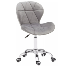 Premier Housewares Grey Velvet Quilted Home Office Chair - Size: 49 x 55 x 98cm - Multi - Interiors by Premier - Wilko - thumbnail 3