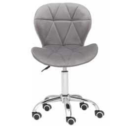 Premier Housewares Grey Velvet Quilted Home Office Chair - Size: 49 x 55 x 98cm - Multi - Interiors by Premier - Wilko - thumbnail 4