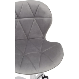 Premier Housewares Grey Velvet Quilted Home Office Chair - Size: 49 x 55 x 98cm - Multi - Interiors by Premier - Wilko - thumbnail 7