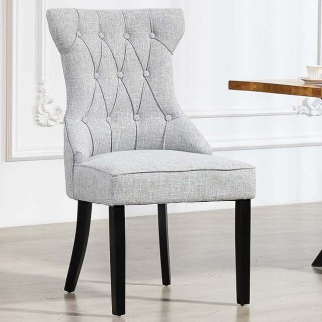 Artemis Home Lurano Set of 2 Light Grey Fabric Dining Chair - Wilko - image 1