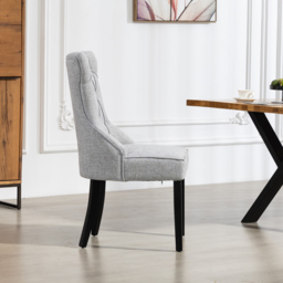 Artemis Home Lurano Set of 2 Light Grey Fabric Dining Chair - Wilko - thumbnail 4