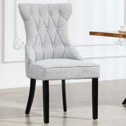 Artemis Home Lurano Set of 2 Light Grey Fabric Dining Chair - Wilko - thumbnail 1