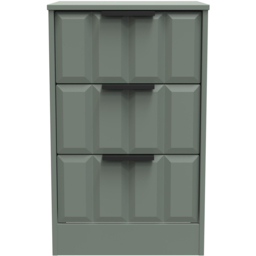 Crowndale New York 3 Drawer Reed Green Bedside Cabinet Ready Assembled - Wilko - thumbnail 4