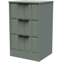 Crowndale New York 3 Drawer Reed Green Bedside Cabinet Ready Assembled - Wilko - thumbnail 3