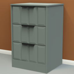 Crowndale New York 3 Drawer Reed Green Bedside Cabinet Ready Assembled - Wilko - thumbnail 1