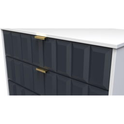 Crowndale Cube 3 Drawer Matt Indigo and White Chest of Drawers Ready Assembled - Blue - Wilko - thumbnail 6