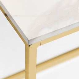 Julian Bowen Scala Dining Table Gold and White Marble Top - Size: 4 Seater - Multi - Wilko - thumbnail 5