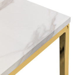 Julian Bowen Scala Dining Table Gold and White Marble Top - Size: 4 Seater - Multi - Wilko - thumbnail 4