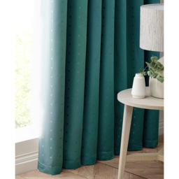 Alan Symonds Madison Teal Ring Top Curtain 168 x 137cm - Size: W 168 x D 137cm - Green - Wilko - thumbnail 4