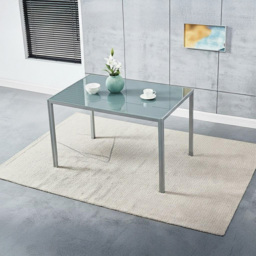 Kosy Koala 6 Seater Faux Leather Glass Dining Set Grey - Wilko - thumbnail 4