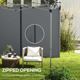 Outsunny 2 x 3m Light Grey Gazebo Replacement Side Panel with Zipped Door 2 Pack - Size: 37 x 30 x 10cm - Wilko - thumbnail 6
