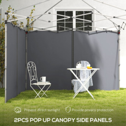 Outsunny 2 x 3m Light Grey Gazebo Replacement Side Panel with Zipped Door 2 Pack - Size: 37 x 30 x 10cm - Wilko - thumbnail 5