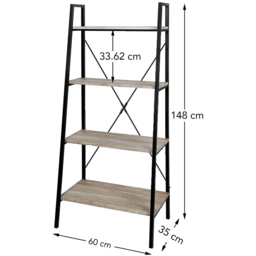 Natural 4 Shelf Ladder Bookcase - Cream - MCC - Wilko - thumbnail 5