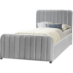 Comfy Living Single Light Grey Brushed Velvet Gas Lift Ottoman Bedframe - Wilko - thumbnail 3