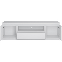 Florence Fribo 2 Door Single Drawer White Wide TV Cabinet - Size: 45 x 165 x 51cm - Wilko - thumbnail 4