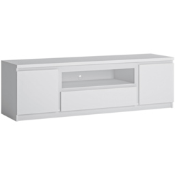 Florence Fribo 2 Door Single Drawer White Wide TV Cabinet - Size: 45 x 165 x 51cm - Wilko - thumbnail 3