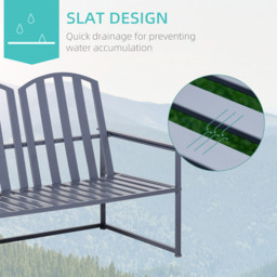 Outsunny 2 Seater Grey Bench - Wilko - thumbnail 6