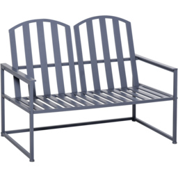 Outsunny 2 Seater Grey Bench - Wilko - thumbnail 3