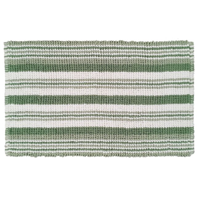 Candy Stripe Bath Mat  - Sage - Wilko - image 1