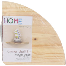 Core Products Natural Wood Corner Floating Shelf 28.5cm - Size: 28.5 x 1.60 x 28.5 cm - Wilko