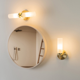 ValueLights Canya Matte Gold 2 Way Up Down Frosted Reeded Glass LED Wall Light 2 Pack - Wilko - thumbnail 7
