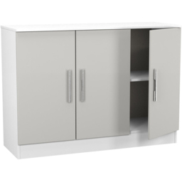 Crowndale Contrast 3 Door Grey Matt and White Sideboard Ready Assembled - Size: 79 x 110 x 39cm - Grey Matt & White - Wilko - thumbnail 7
