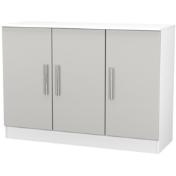 Crowndale Contrast 3 Door Grey Matt and White Sideboard Ready Assembled - Size: 79 x 110 x 39cm - Grey Matt & White - Wilko - thumbnail 4