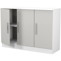 Crowndale Contrast 3 Door Grey Matt and White Sideboard Ready Assembled - Size: 79 x 110 x 39cm - Grey Matt & White - Wilko - thumbnail 6