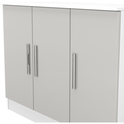 Crowndale Contrast 3 Door Grey Matt and White Sideboard Ready Assembled - Size: 79 x 110 x 39cm - Grey Matt & White - Wilko - thumbnail 5