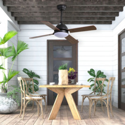 Living and Home Brown Adjustable Ceiling Fan with Light - Size: 106 x 106 x 50cm - Wilko - thumbnail 3