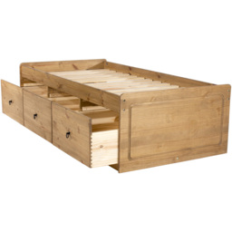 Leighton Waxed Pine Cabin Bed - Size: Single - Brown - Wilko - thumbnail 4