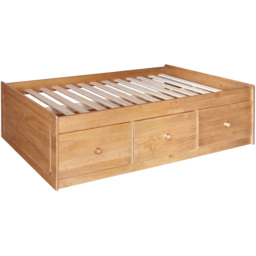 Leighton Waxed Pine Cabin Bed - Size: Single - Brown - Wilko - thumbnail 5