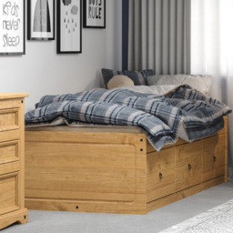 Leighton Waxed Pine Cabin Bed - Size: Single - Brown - Wilko - thumbnail 1
