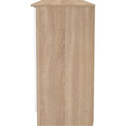 Crowndale Contrast 4 Door Single Drawer White Matt and Bardolino Oak Wide Sideboard Ready Assembled - Size: 79 x 144 x 39cm - White Matt & Bardolino O - thumbnail 3