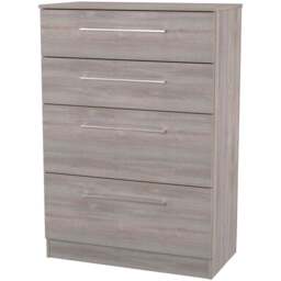 Crowndale Worcester 4 Drawer Grey Oak Deep Chest of Drawers Ready Assembled - Wilko - thumbnail 4