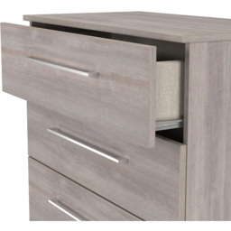 Crowndale Worcester 4 Drawer Grey Oak Deep Chest of Drawers Ready Assembled - Wilko - thumbnail 6