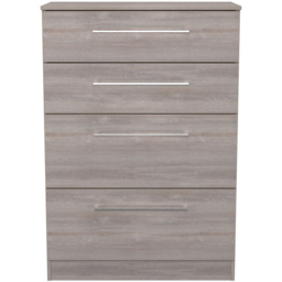 Crowndale Worcester 4 Drawer Grey Oak Deep Chest of Drawers Ready Assembled - Wilko - thumbnail 3
