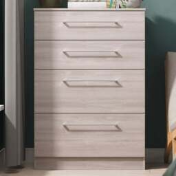 Crowndale Worcester 4 Drawer Grey Oak Deep Chest of Drawers Ready Assembled - Wilko - thumbnail 1
