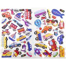 Walplus Toy Transportation Double Sided Reusable Foam Window Sticker 50 Piece - Size: 0.3 x 30 x 55cm - Multi - Wilko - thumbnail 5