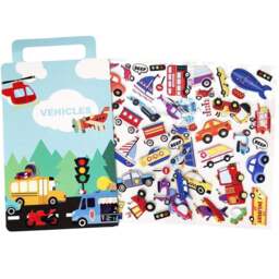 Walplus Toy Transportation Double Sided Reusable Foam Window Sticker 50 Piece - Size: 0.3 x 30 x 55cm - Multi - Wilko - thumbnail 3